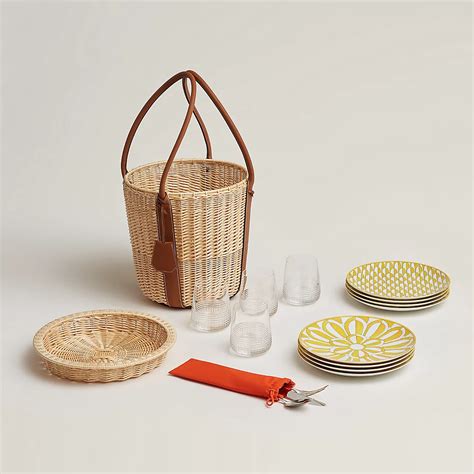 basket hermes orange|hermes picnic basket.